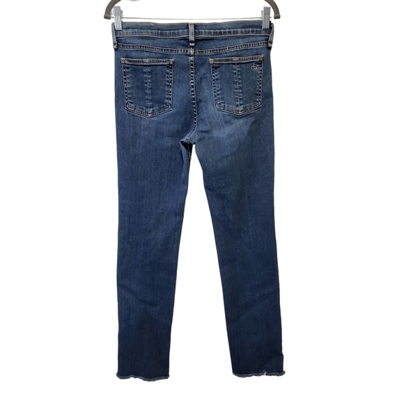 Rag & Bone Straight Leg Jeans in Clean La Paz Frayed Hem Blue Women's Size 29 - Picture 7 of 12